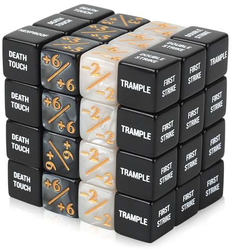 Peygre 48 Piezas Dados MTG, Dados para Magic con Contadores y Accesorios, Dice de 6 Caras para The Gathering, Juegos de Mesa y de Fiesta, con Bolsa de Almacenamiento (4 Estilos)