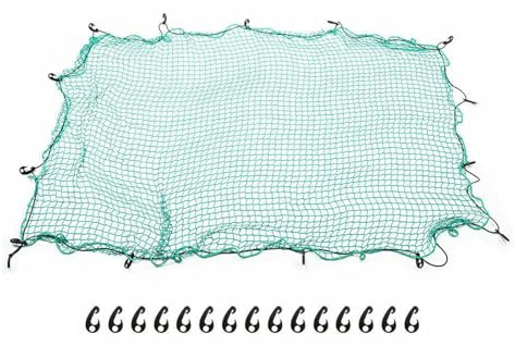 YROHGKPN Filet de fret de 4, 9 x 7, 2 pieds / 6, 5 x 9, 8 pieds / 8, 2 x 11, 5 pieds pour pick-up camion remorque avec 15 crochets et bande élastique, filet de transport résistant