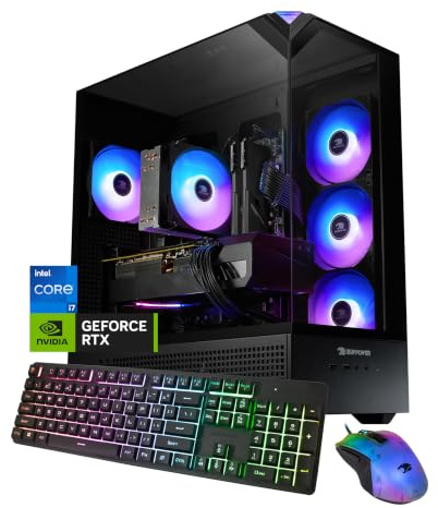 iBUYPOWER Element Gaming PC Desktop Computer Intel Core i7 14700F CPU, NVIDIA GeForce RTX 5070 12GB GPU, 32GB DDR5 RAM, 1TB NVMe SSD, Windows 11 Home, Gamer Keyboard and Mouse - EBI7N5704