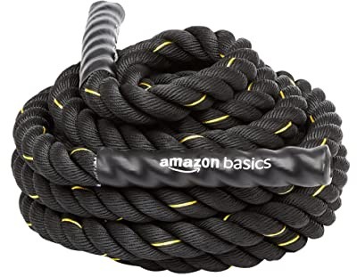 Amazon Basics Corde ondulatoire lourde pour musculation/exercice 9m x 3,8cm Polyester, Noir