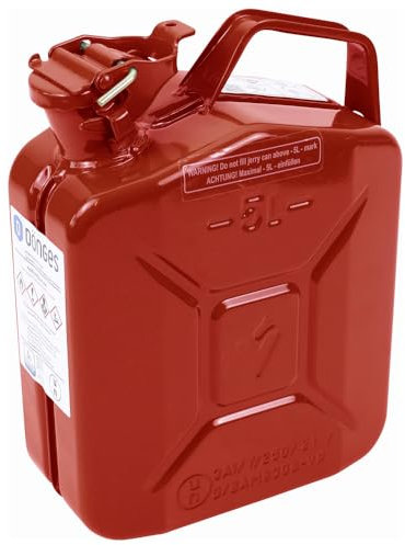 Dönges Benzinkanister 5 Liter Metall oliv | TÜV, GS, UN geprüft | GGVS Zulassung | Stahlkanister für Benzin, Diesel & Bio Ethanol | Kanister, Blechkanister, Reservekanister, Kraftstoffkanister