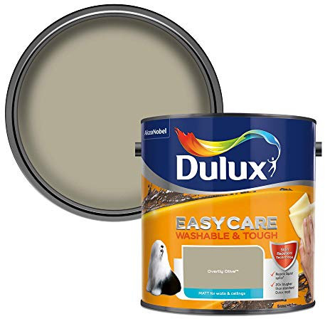 Dulux Easycare Washable & Tough Matt Emulsion Paint For Walls And Ceilings - Overtly Olive 2.5 Litres