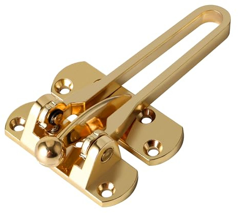 Sayayo Door Chain Lock for Front Door, Gold Swing Bar Door Guard Lock Security Latch for Home Hotel Apartment Houseroom Prevent Forceful Entry