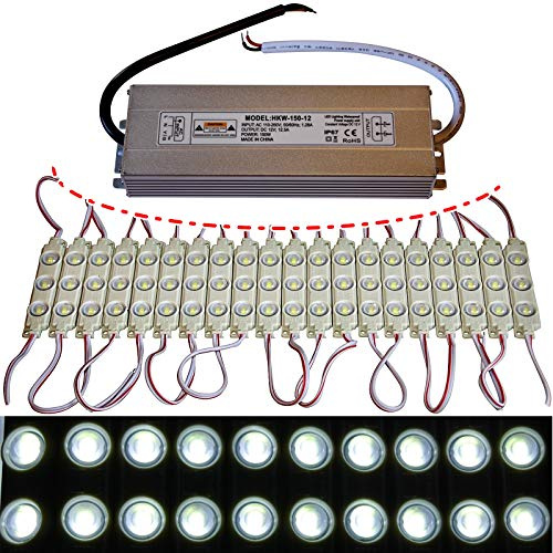 10x-100x LED Module +- Netzteil - kaltweiß 12`000K - 12V - 3x 5730 SMD Werbung (100x mit Netzteil)