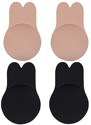 Simoda Women Breast Petals Lift Nipple Covers Adhesive Strapless Backless Bra Sticky Bra Stick on Bra (13cm for Cup DD/E) Beige