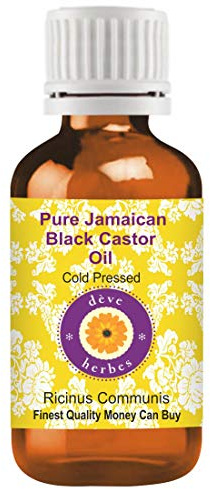 Deve Herbes Jamaican Black Castor Oil (Ricinus communis) | Pure | Natural | Undiluted | for Diluting Essential Oils | for Hair, Skin & Massage | Viscous | Men & Women | 15ml (0.50 oz)