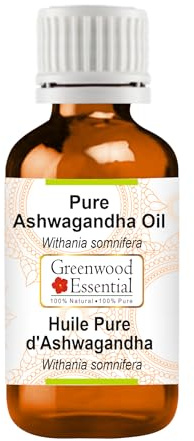 Greenwood Essential Ren Ashwagandha-olja (Withania somnifera) 100 % naturlig terapeutisk kvalitet 15 ml (0,50 oz)