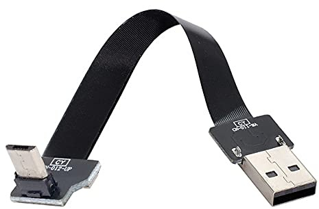 Cablecc USB 2.0 Typ A Stecker auf Micro-USB 5-poligen Stecker, flaches FPC-Kabel für FPV & Disk & Telefon, 20 cm