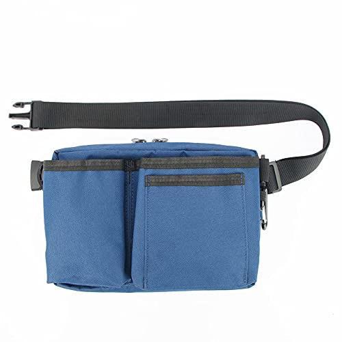 Nurse Organizer Pouch Waist bag Apron Tool Holder with Pockets for Holding Sanitizer for Nursing Care,Medical Care,Childcare,Restaurant Waiter (Navy blue)