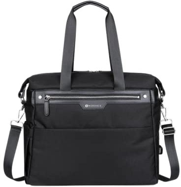 Nordace HINZ - Innovative Einkaufstasche für Reise & Arbeit X-Fächer 15L-Vol. 15,6'-Laptop-Fach USB wasserbeständig Gew:0,95kg Gepäckband Wasserflaschentasche Schlüsselband (Schwarz)