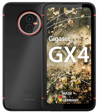 Gigaset GX4 Outdoor Smartphone 4G - Baustellenhandy - staub- & wasserdicht IP68, 6,1 HD+ V-Notch Display mit Corning Gorilla Glass, 64GB+4GB RAM, 48MP Kamera, Schnellladen, Android 14 fähig, Black