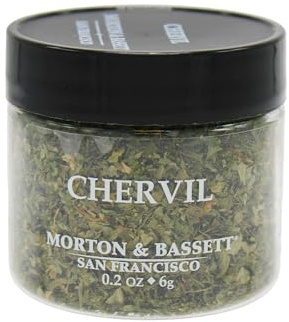 Morton & Bassett Chervil, 0.2 oz – Non-GMO, Salt-Free, Delicate and Mild Herb for Sauces, Soups & French Cuisine