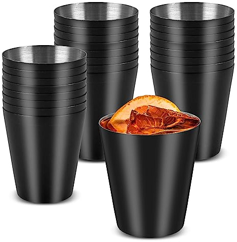30 Pack Metal Shot Glasses 1 oz Black Stainless Steel Shot Glasses 1.5 Inch Black Shot Glasses Set Unbreakable Shot Glass for Bar Party Cocktail Restaurant Barware Gift（ONLY 30ml/1.5inch VERY SMALL）
