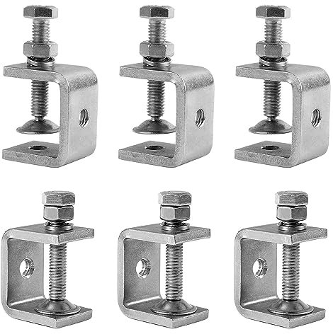 Morsetti a Vite, 6pcs Morsetto a C,Morsetti a C Robusta e Durevole, Morsetto a Vite Regolazione Conveniente, Morsetto a C per Utensili per La Lavorazione del Legno, DIY, Riparazione Auto (Argento)