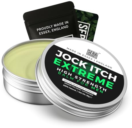 Jock Itch Cream for Men | Strong Antifungal Balm | Groin, Sweat & Rash 30g | Cooling comfort for chafing, sweat rash & itch | Inner thighs, folds | Fast-absorbing, non-greasy | Sera Organics