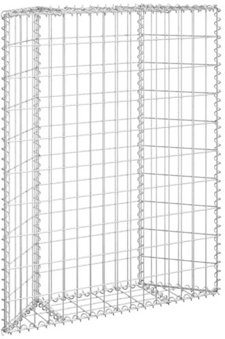 prissent Gabione für den Außenbereich aus Stahl, 80 x 20 x 100 cm, robuster Blumenkasten mit erhöhtem Bett für den Garten, Metall, Gitter-Zaun, Trennwand für Blumenbett, Pflanzen, Dekoration für die