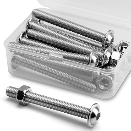 (10 Sätze) M8 x 80mm Innensechskantschrauben mit Flansch und Muttern Set 304 Edelstahl Linsenkopf Schrauben