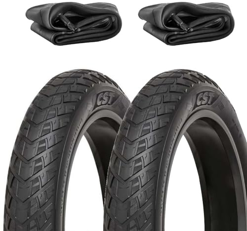 ECOVELO 2 cubiertas de neumáticos de carretera de 20 x 4,0 cm + cámaras de aire para bicicleta de peso 20 pulgadas con ruedas FAT