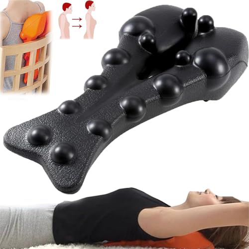 Relieflylab Trapezmusdehner, Nacken- und Schulterentspanner mit Massagepunkt für den oberen Rücken, Therapoint-Nackendehner, Trapezmusdehner, lindert Schmerzen im oberen Rücken (schwarz)