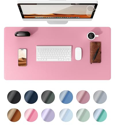 YSAGi Schreibtischunterlage, Großes Leder Mauspad 80x40cm, Pink | Premium Schreibunterlage, Rutschfeste Tischunterlage, Multifunktionales Mousepad Schreibtisch Zubehör für Büro & Homeoffice