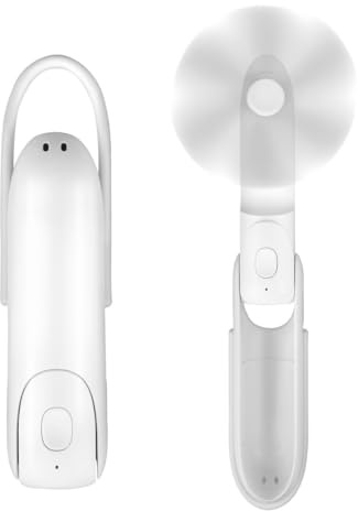 Venforze Mini Handventilator, 3 Geschwindigkeiten Aufladbare Leise Mini Ventilator [12-24 Arbeitsstunden], 3 in 1 Tragbarer USB Ventilator mit Taschenlampe, Ventilator Klein mit Powerbank für Reisen