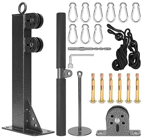 POENVFPO Fitness-Wandhalterung, Seilzugsystem, Trizeps-Seil für das Fitnessstudio, LAT-Pull-Down und Low-Row-Trainingskabelmaschine