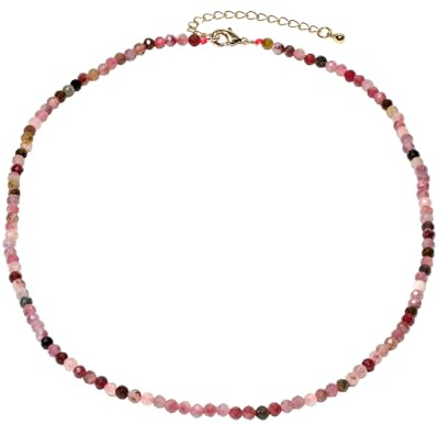 Jewboo Dainty 3-4 mm Faceted Bead Chokers Necklaces for Women,Tourmaline