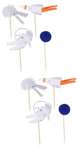TOKIDNY 48pcs Happy Birthday Cake Topper Space Cake Decorations Cupcake Picks Birthday Party Accessory