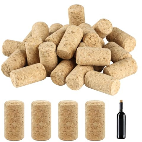 35 Pcs Wine Corks, Natural Corks for Craft, Wooden Straight Cork Stoppers, Wine Bottle Corks, Soft Wood Corks Plugs, Wine Beer Stoppers for Wine Bottles Beer Bottles Liquor Bottles Corks DIY Crafts
