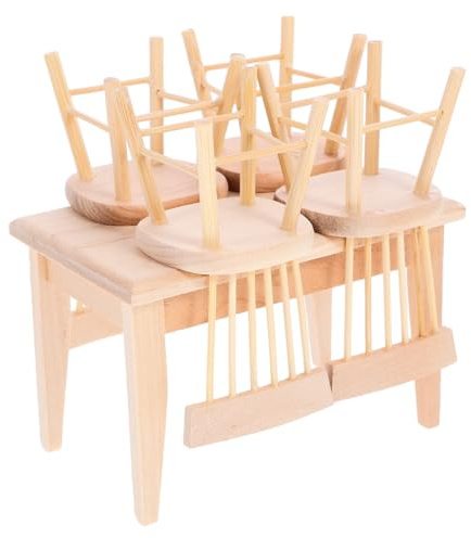 ibasenice Mini Siège en Bois pour Maison De Poupée Accessoires Maison De Poupée Meuble Miniature pour Micro Décors Ornement De Bureau Et Accessoire Photo 10.50 X 6.50 X 7.00 cm
