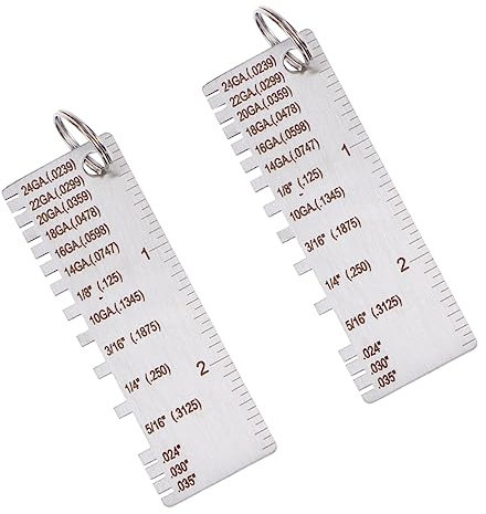PartyKindom Weld Inspection Ruler Set 2pcs High Precision Weld Gauge Sheet Metal Gauge for Welding Corrosion Resistance