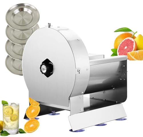 forplubossmmp Cortadora De Verduras Eléctrica Y Manual, Trituradora De Verduras Comercial con Ranura para Alimentos De 22X10 Cm, Cortadora De Alimentos De Acero Inoxidable para Verduras Frutas,Round