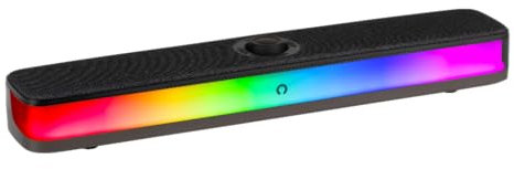 Konix Soundbar gaming con cavo per PC - Potenza RMS 2 x 5 watt - Connessione Bluetooth 5.3 - Alimentazione USB Type-C - Illuminazione LED RGB - Nero