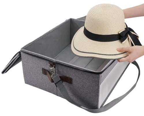 Hutkiste für Reisen, Reisetasche,Großkapazität breiter Hut Carry Fall - Staubsichere Reißverschluss -Kappen -Organisator -Beutel für Reisen, Zuhause, Innen-, Außen-, Camping