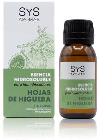 Essence hydrosoluble aux feuilles de figuier - 50 ml - SYS Aromas | Fruitée et herbacée - Parfum naturel durable pour humidificateur et diffuseur - Aromathérapie - Fabriquée en Espagne - 50 ml
