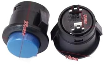 5/20 PZ R13-507 Pulsante a scatto Interruttore a pulsante con autoripristino rotondo da 16 MM Montaggio a pannello 3A125V/1.5A250VAC(Blue,100PCS)