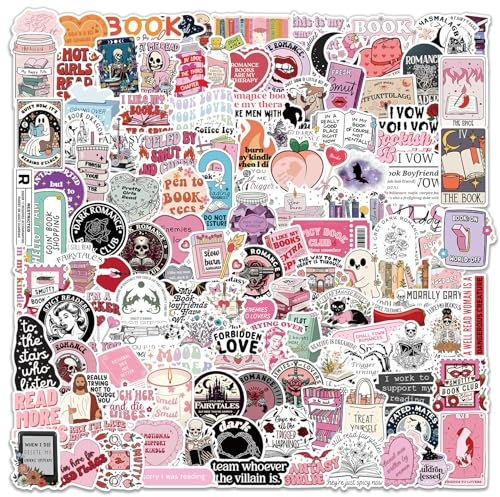 Tressora 150 Holographic Bookish Stickers, Waterproof Vinyl Stickers for Book Lovers, Romantic Motifs Perfect for Laptops and Notebooks