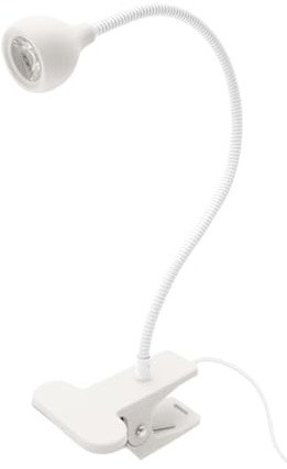 LED svanhals 360 graders justerbar nagellampa UV-härdande lila lampa skrivbord manuell omkopplare USB-klämma lampa fototerapi (vit)