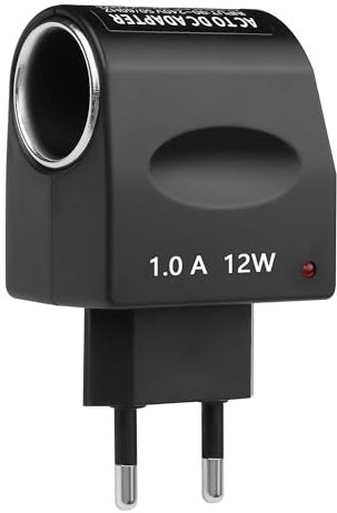 CERRXIAN Convertitore CA a CC, Adattatore da Spina Europea per Accendisigari da Auto da 230 V a 12 V e 1000 mA Max 12 W Adattatore di Alimentazione per Auto Mini Convertitore di Tensione (12W)
