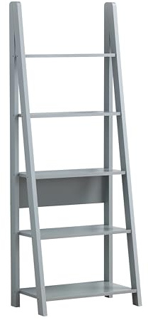 5 Tier Ladder Bookcase Storage Unit for Home and Office with Multiple Shelves