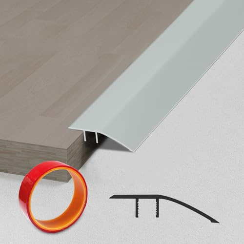 Übergangsschiene Höhenausgleich Alu, Übergangsprofil Höhenausgleich, Abschlussleiste Boden, Übergangsleiste Metall, Türschwellen Übergangs Leiste für Türschwelle, Holzböden, Laminat, Fliesen