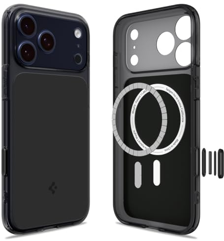 Spigen Ultra Hybrid T MagFit Case for iPhone 17 Pro Max, MagSafe Compatible Clear Phone Cover [Anti-Yellowing] [Military-Grade Drop Protection] - Matte Black