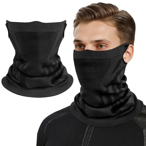 Kiiwah Braga Cuello para Hombre y Mujer, Bufanda Tubular con Apertura para La Oreja Transpirable Calentador de Cuello Anti Viento Braga Termica Moto para Esquí Ciclismo Senderismo Deportes