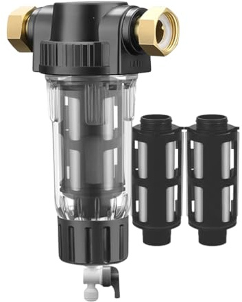 OKLAIR – BAO - Pré-filtre pour maison entière, filtre à sédiments et à eau avec maille inox | Purification centrale, lavage à contre-courant, installation facile