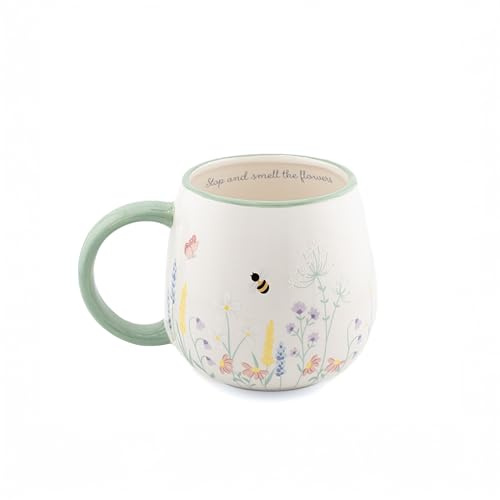 Sass & Belle Meadow Floral Mug - Tea and Coffee Cup Gift for Mum – Cute Novelty Drinking Mug for Her or Him – Sass and Belle Country Style Ceramic Cup for Kitchen or Garden Use