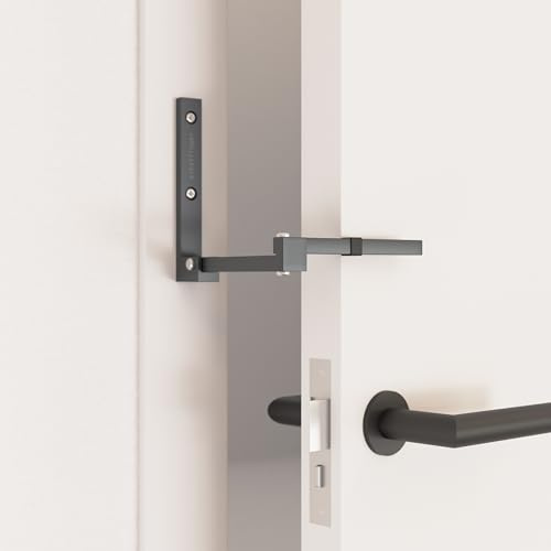 Scheffinger V77 Türriegel in der Farbe Anthrazit aus 100% hochwertigem Stahl, Sicherheit gegen Einbruch, Überfallschutz für Wohnungstüren, gefertigt in Deutschland