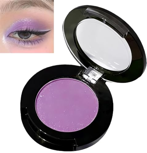 Matte Purple Single Eyeshadow,High Pigment Cool-Tone Single Shade,Pressed Fine Powder,Waterproof Eyeshadow for Eye Make-Up,Long-Lasting Eyesha/dow for Bright & Sm/okey Looks,for All Skin Tones(Purple)