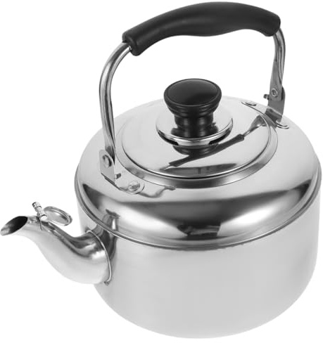 Amosfun Bouilloire Sifflante 2L En Acier Inoxydable Pour Cuisinière Gaz Et Feux Poignée Anti-Brûlure Chauffe-Eau Rapide Pour Thé Tisane Et Boissons Chaudes