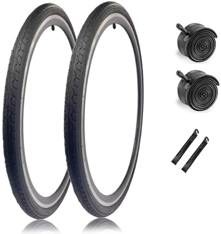 2-delat set med racercykeldäck: 700x25C/28C/32C/35C/38C/40C, dubbelt slitbanedäck med punkteringsskydd, Schraderventil, 48 mm slang och däckjärn(700x28C)