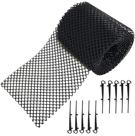 Swtgaah Grondaia di protezione in plastica, nero, filtro per grondaie con maglie da 7 mm, 2 misure con materiale di montaggio, protezione per grondaie (180 x 80 cm)